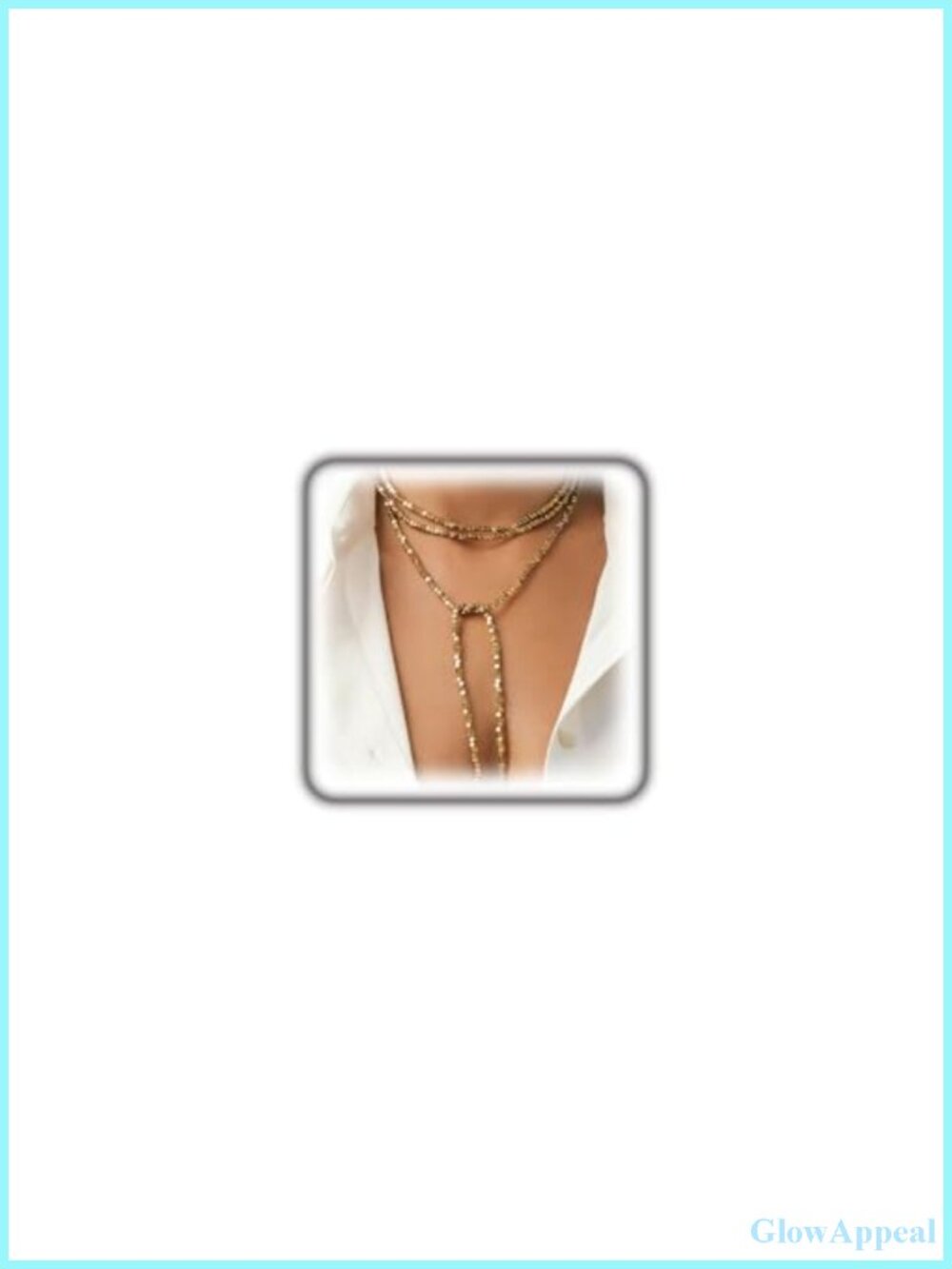 Gold Beaded Long Chain Necklace with Faux Pearls, Vintage Layered Y Necklace